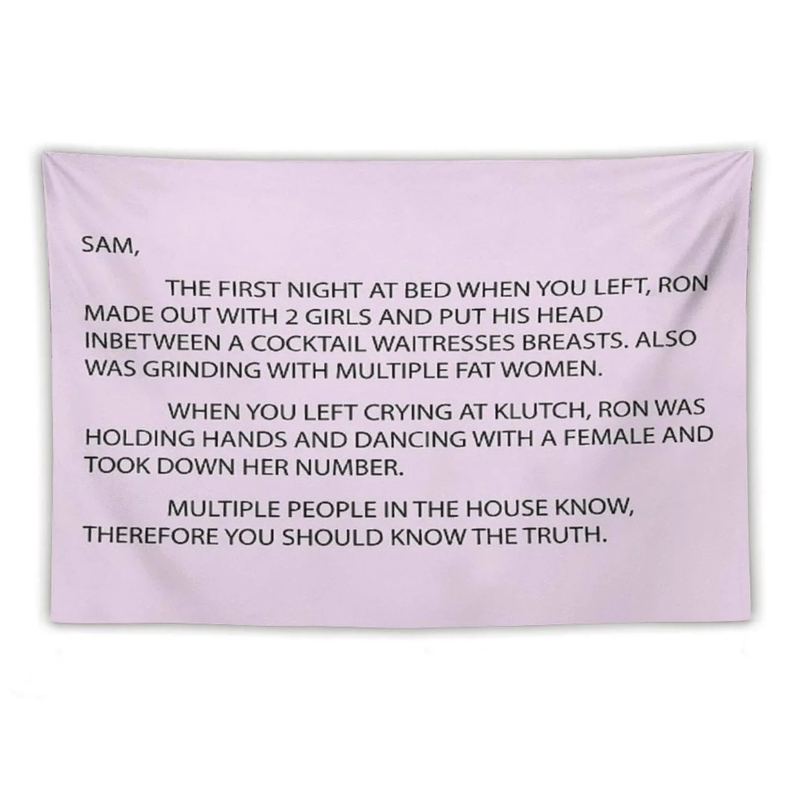 Letter to Sam Sammi Sammy Tapestry