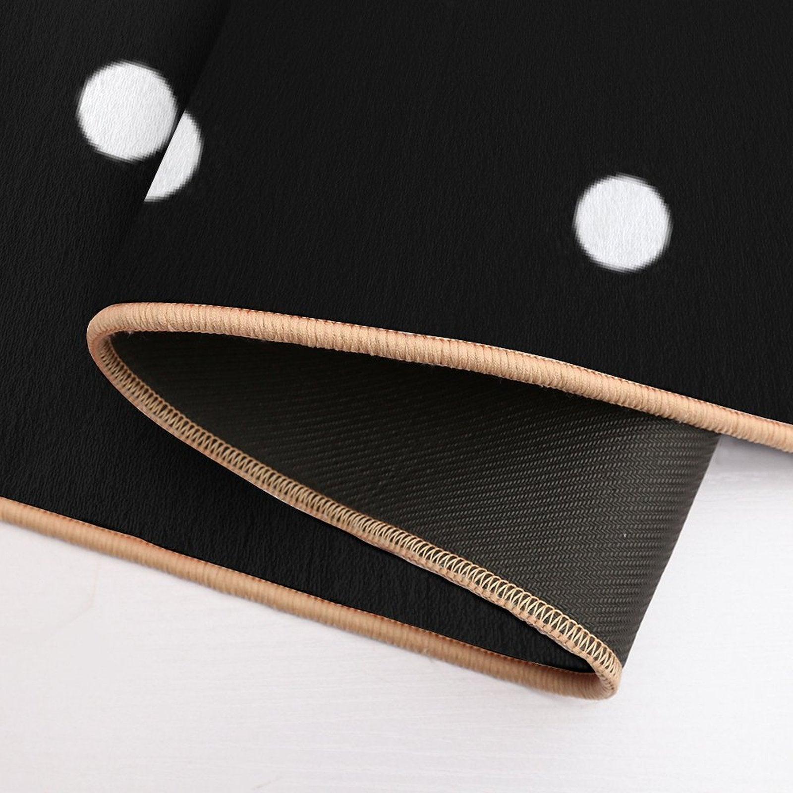 Polka Dots - Black And White Bath Mat