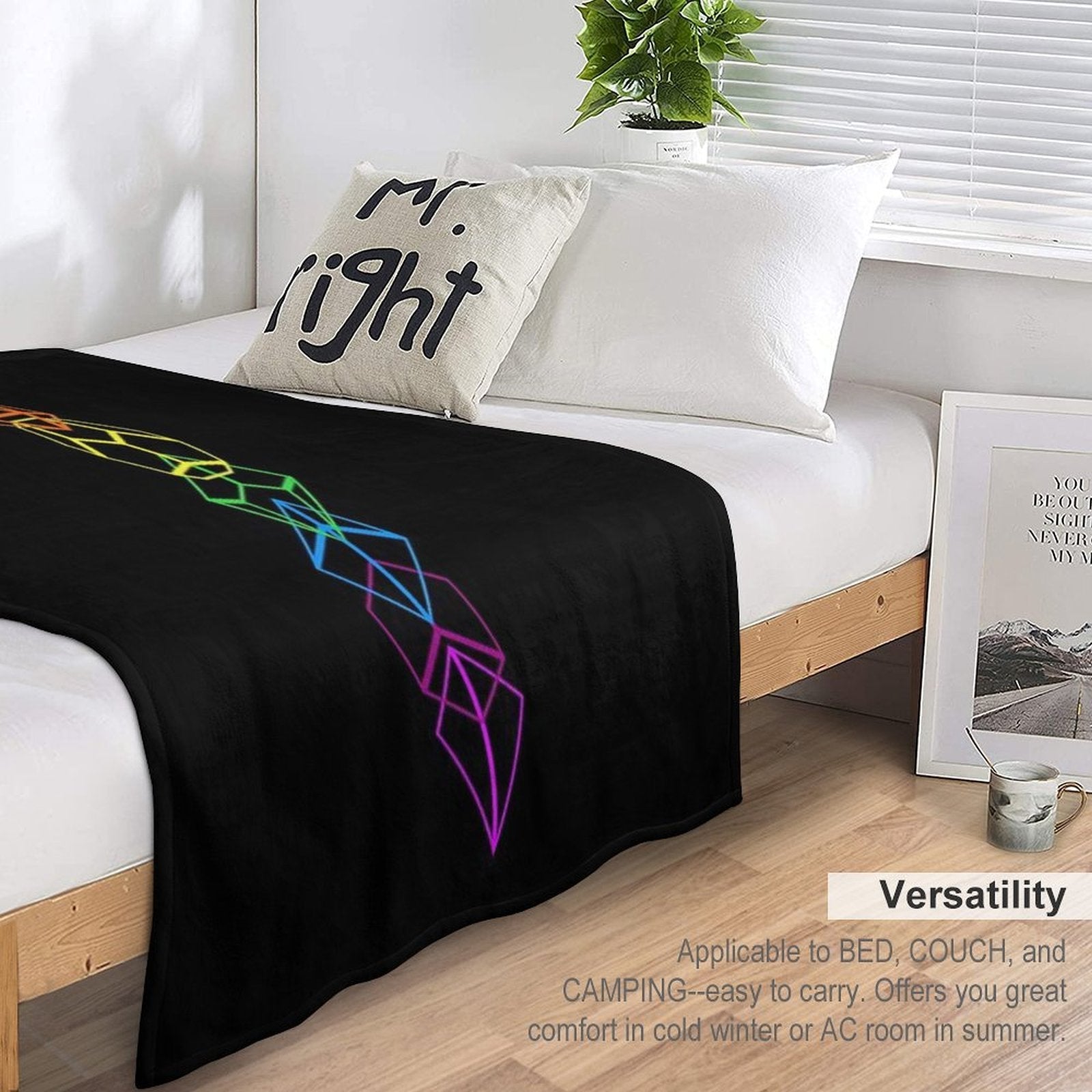 Dice Sword Rainbow Tabletop RPG Gaming Wrinkle-free Throw Blanket