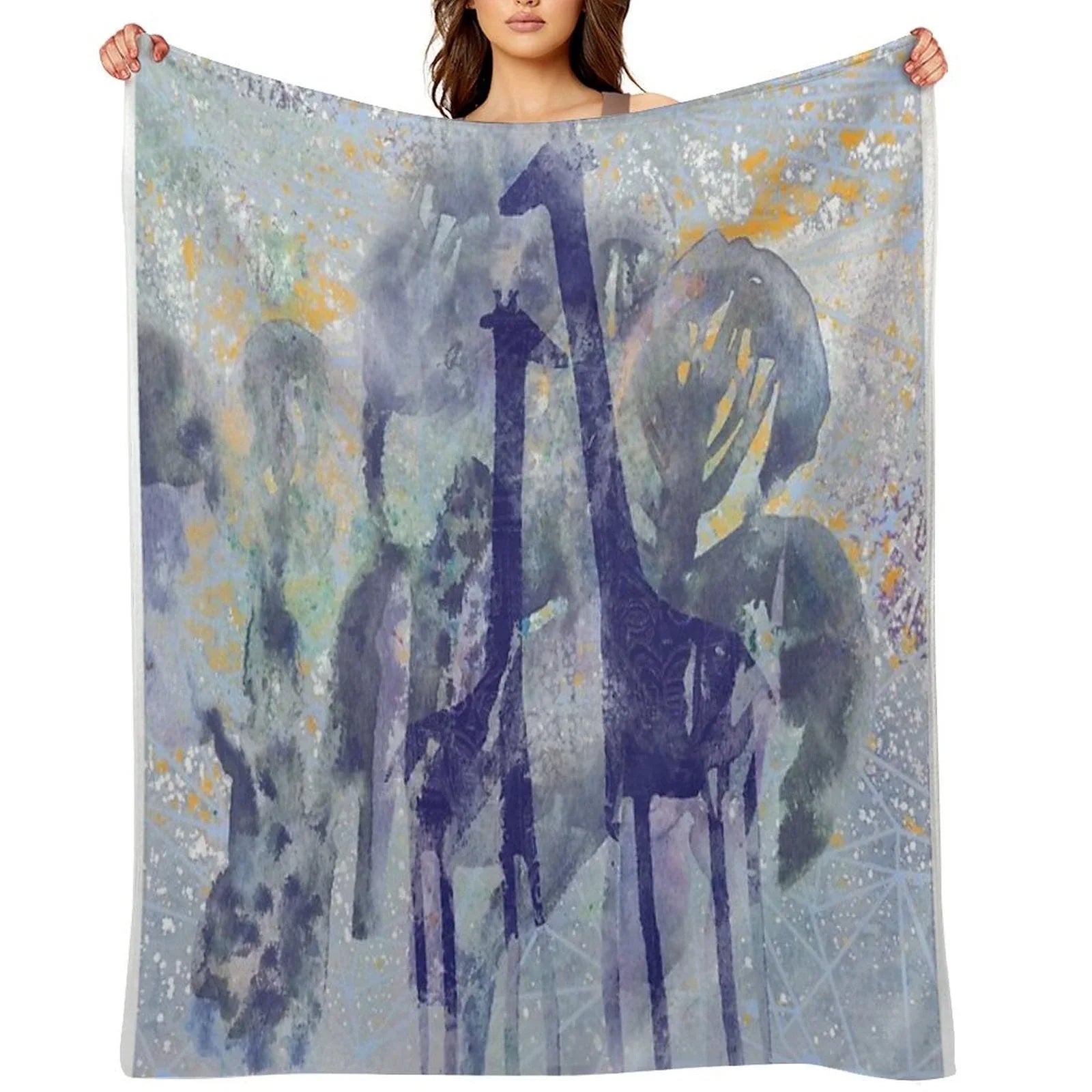 Giraffes And Trees Throw Blanket