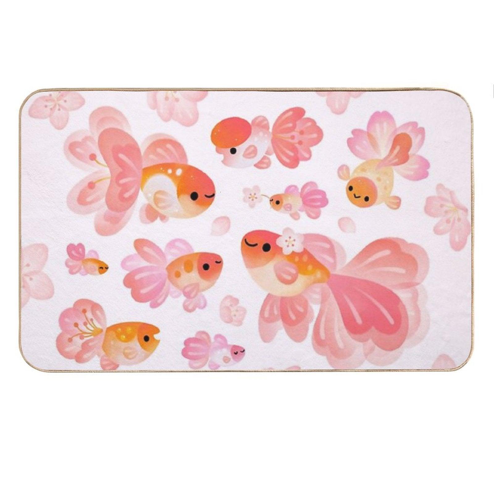 Cherry Blossom Goldfish 2 Bath Mat