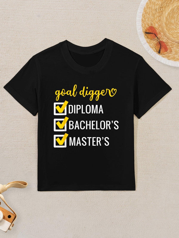 Goal Digger Inspirational Quotes Master's Degree Graduation Kids T-Shirt