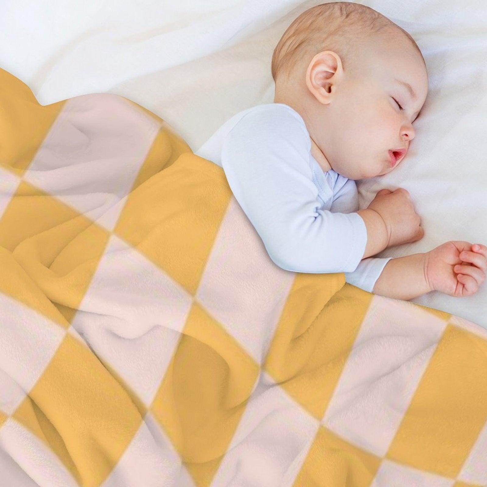 Check I - Yellow Twist Throw Blanket