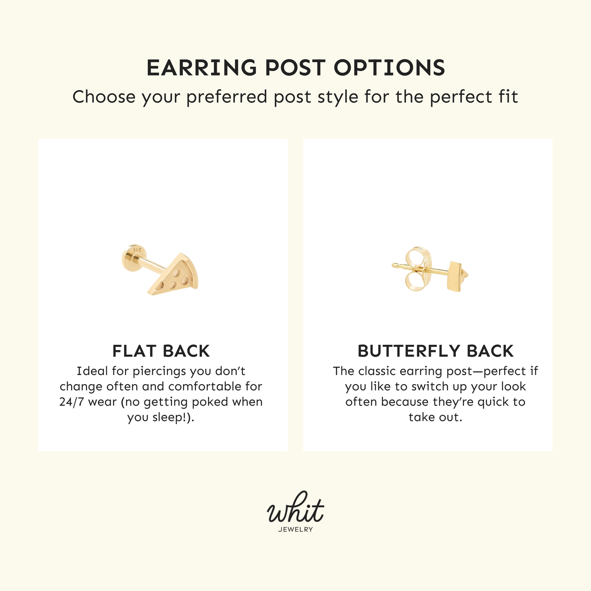 14K Yellow Gold Cupcake Stud