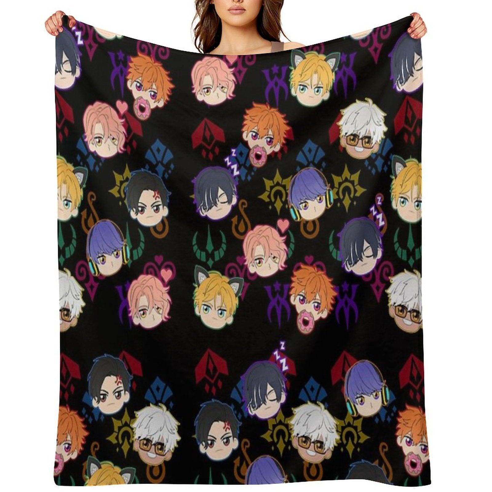 Obey Me - Demon Brothers Pattern Throw Blanket