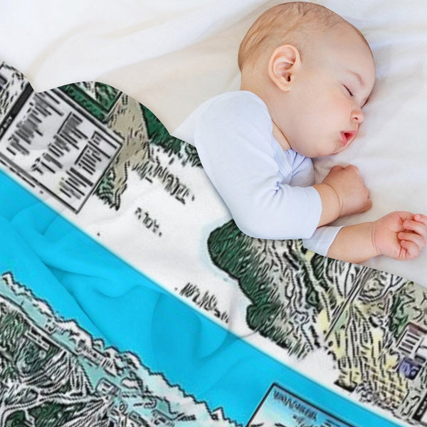 Steamboat Ski Map Durable Throw Blanket