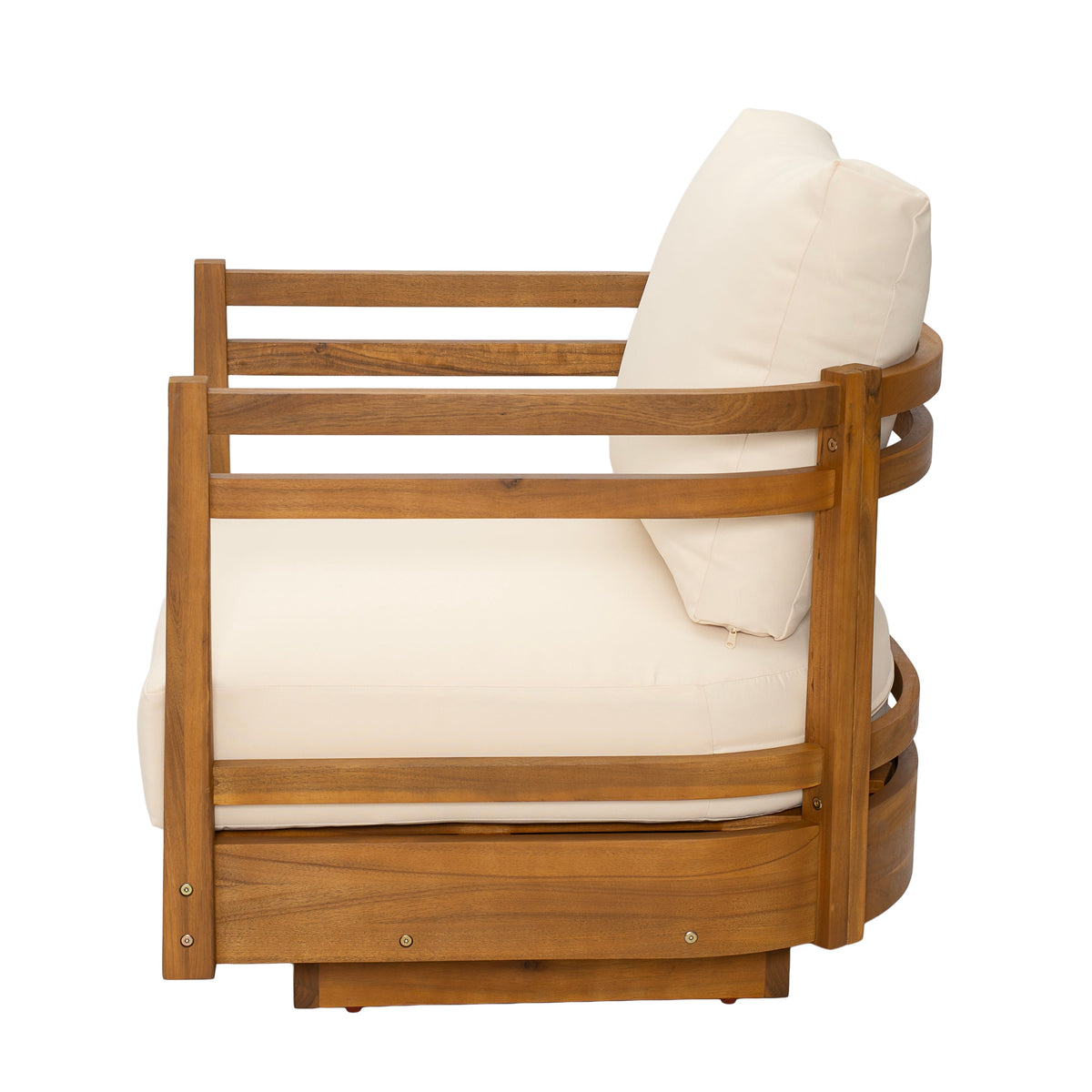 Acacia Wood Outdoor Swivel Chair