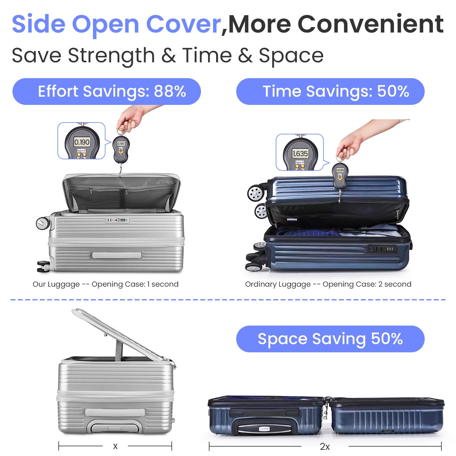 Luggage Sets 3 Piece(20/24/28), Expandable Carry On Luggage with TSA Lock Airline Approved, 100% PC Hard Shell and Lightweight Suitcase with Front Pocket and Spinner Wheels