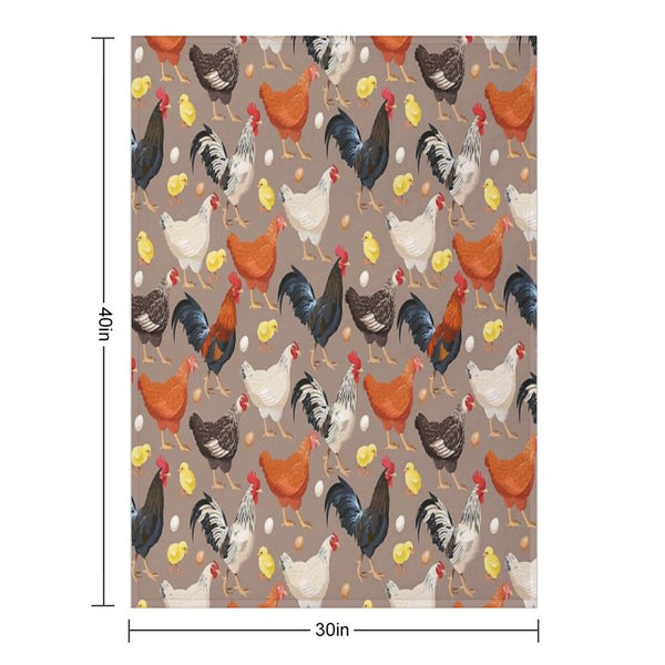 Chicken Colorfull Pattern All-season Throw Blanket