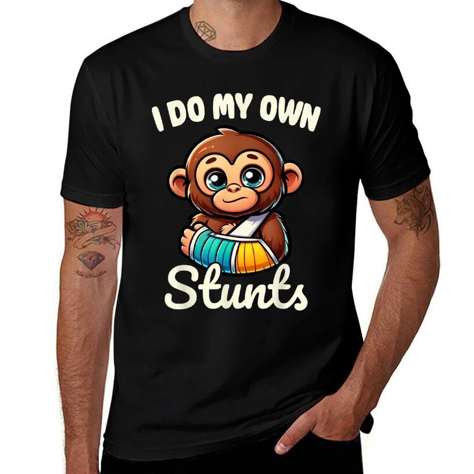 I Do My Own Stunts Broken Arm Gifts For Kids  Oversized Silhouette T-Shirt