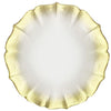Contessa Gold Glitter Rim with Pearl White Glass Charger Plate 13