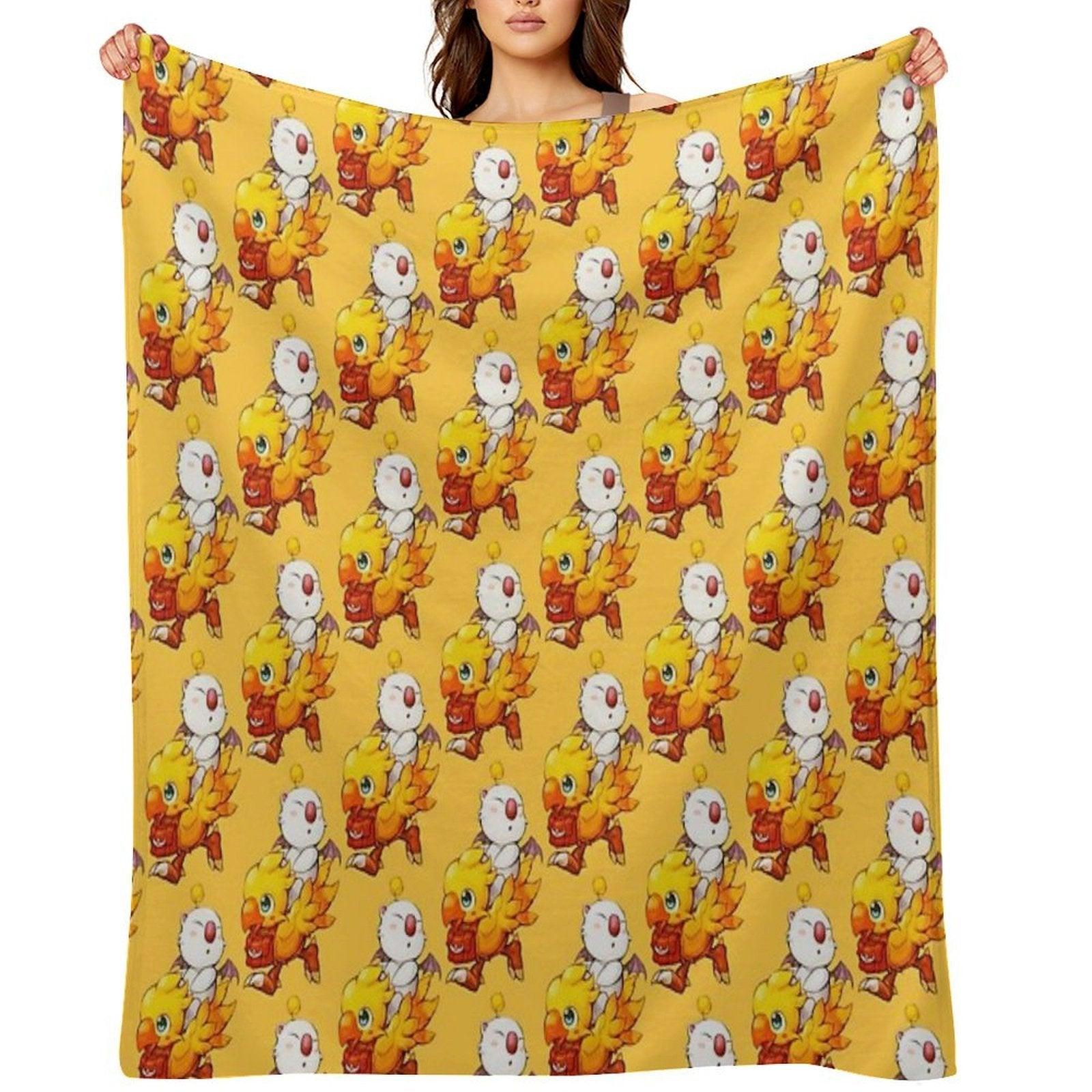 Chocobo & Moogle Final Fantasy Throw Blanket