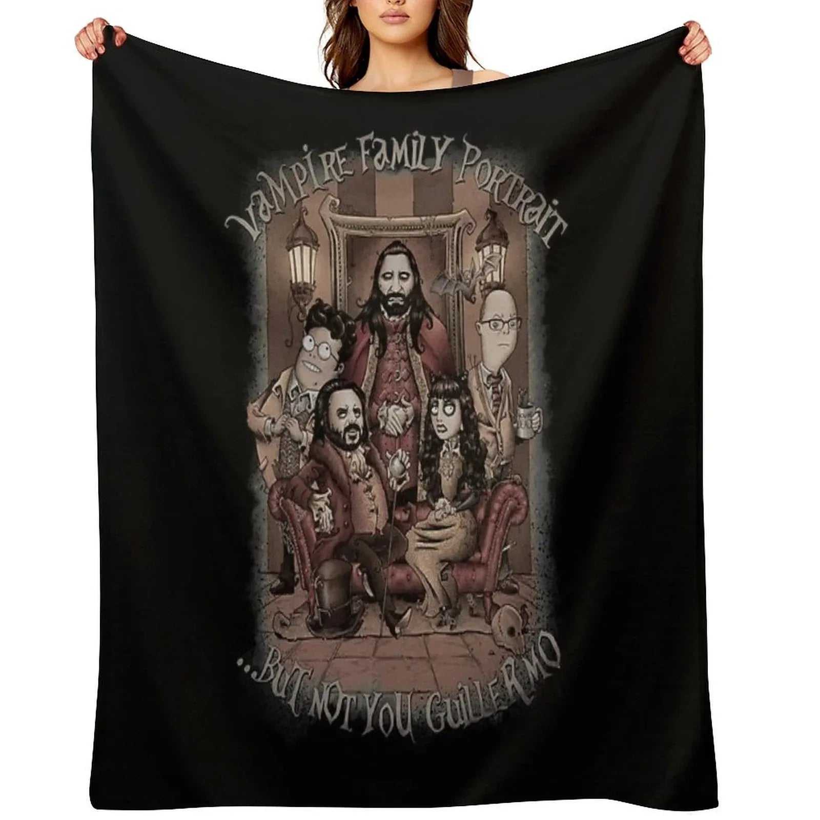 Vampire Family Portrait Throw Blanket