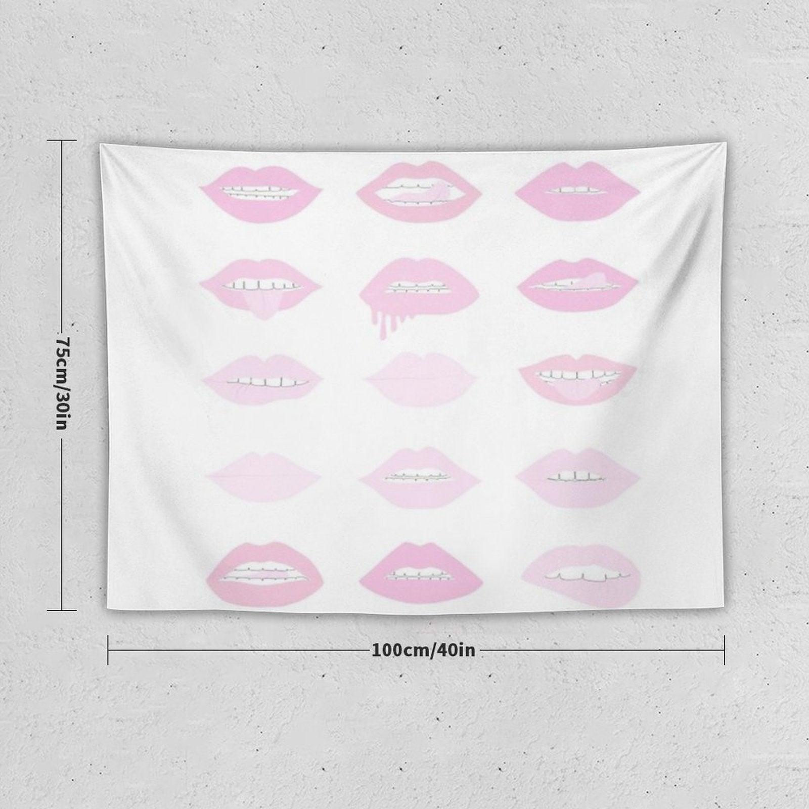 Pink And Blush Lipstick Lips Tapestry
