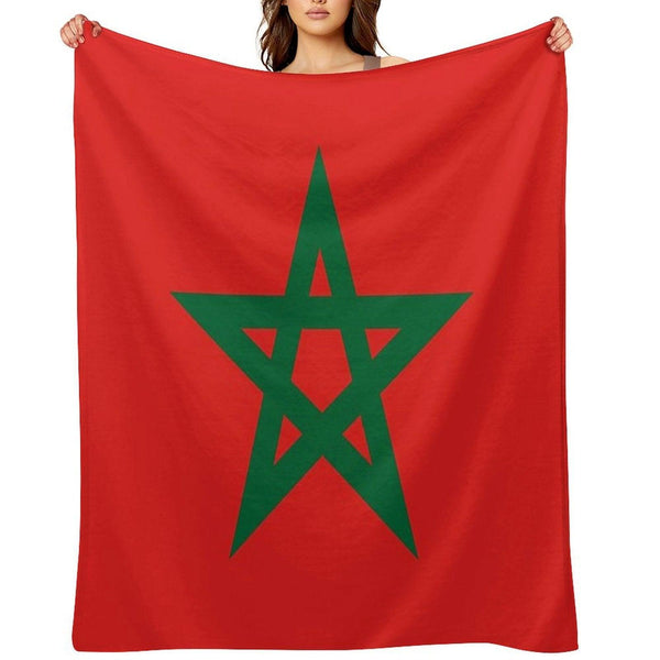 Green Star, Moors Flag-Proud to Be Moorish Throw Blanket