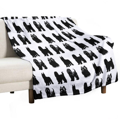 Briard Black Silhouettes Multi-functional Throw Blanket
