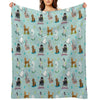 Retro Exit Poodles Premium Throw Blanket