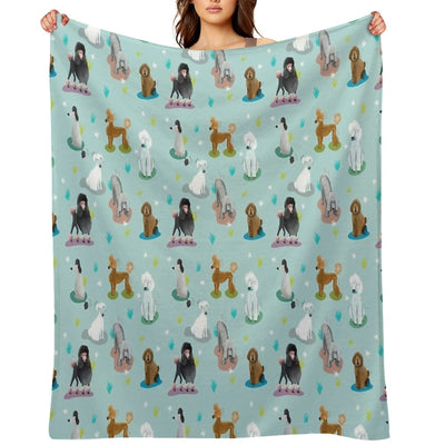 Retro Exit Poodles Premium Throw Blanket