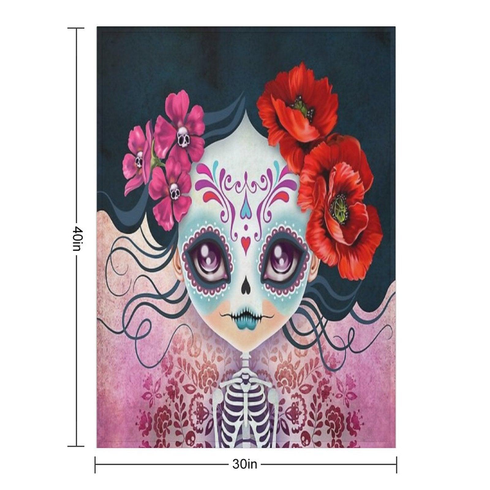 Amelia Calavera - Sugar Skull Throw Blanket