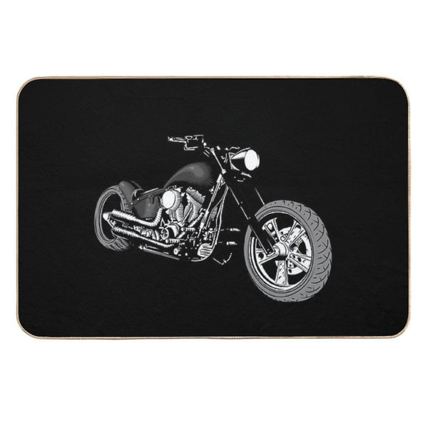 HD Softail Motorcycle, Grey And Black  Long-Lasting Bath Mat