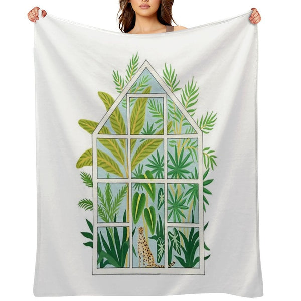 Jungle Greenhouse Velvety-soft Throw Blanket