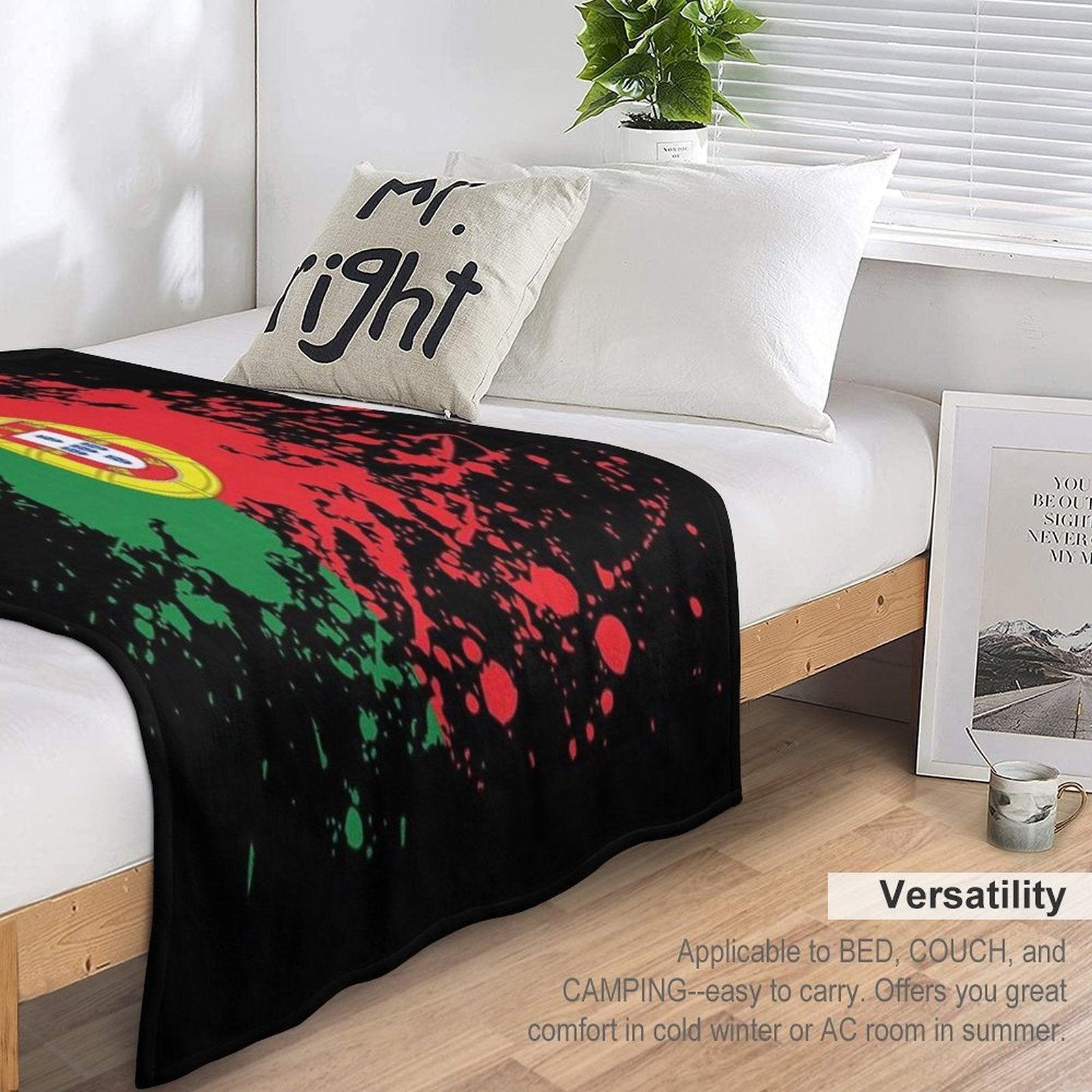 Portugal Souvenir Landmark, Portugal Flag Travel Throw Blanket