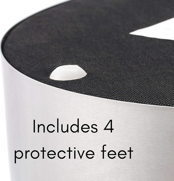 Sleek Round Ottoman Foot Stool Blue Memory Foam Padding
