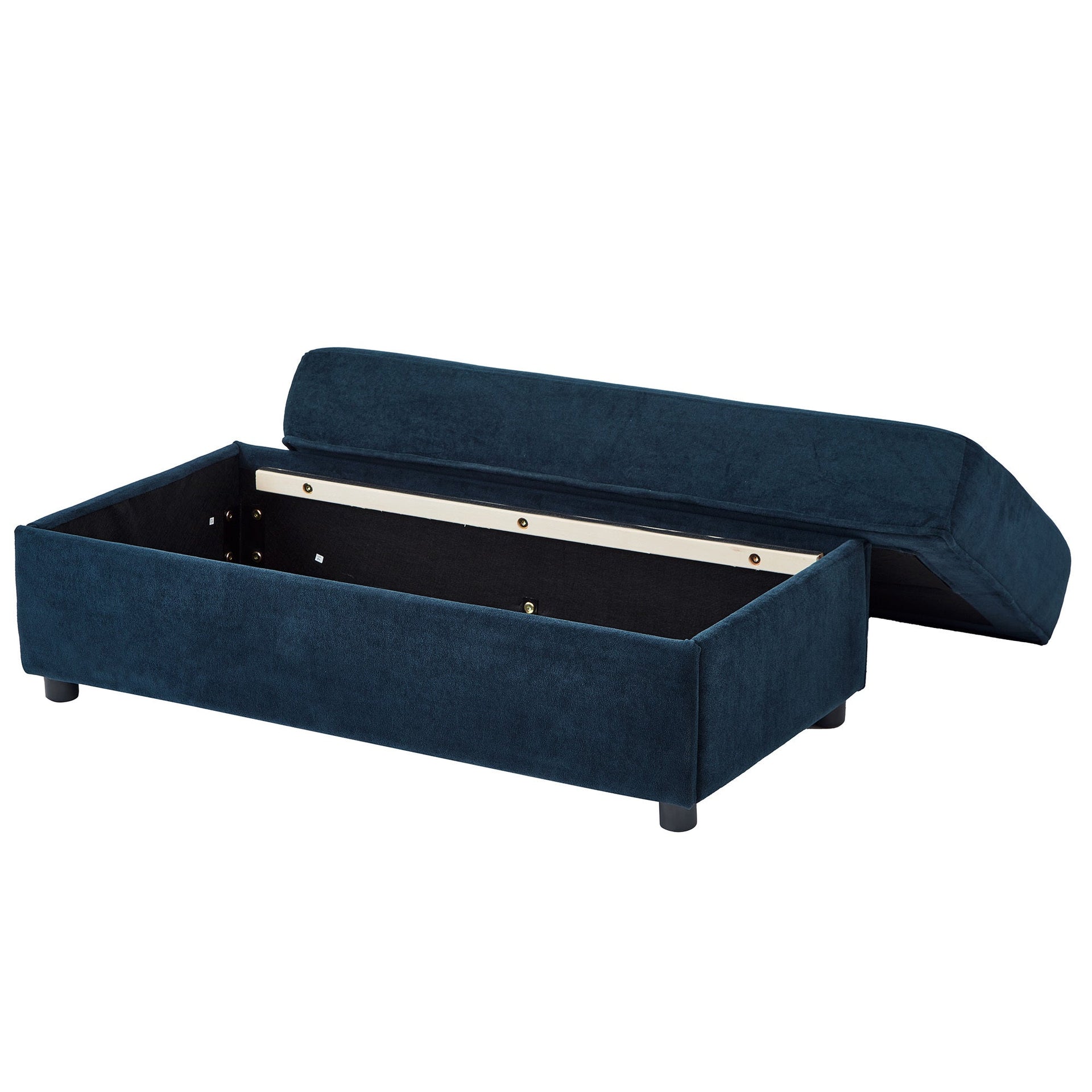 Modern Style Armchair Chaise Lounge  with Movable Storage Ottoman, USB Ports, and Cup Holders