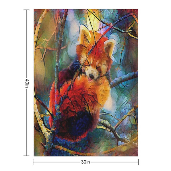Autumnal Red Panda Throw Blanket
