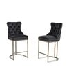 Set of 2 Modern Velvet Barstools