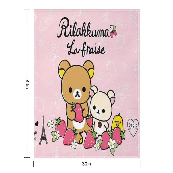 Cute Rilakkuma Strawberry All-season Throw Blanket