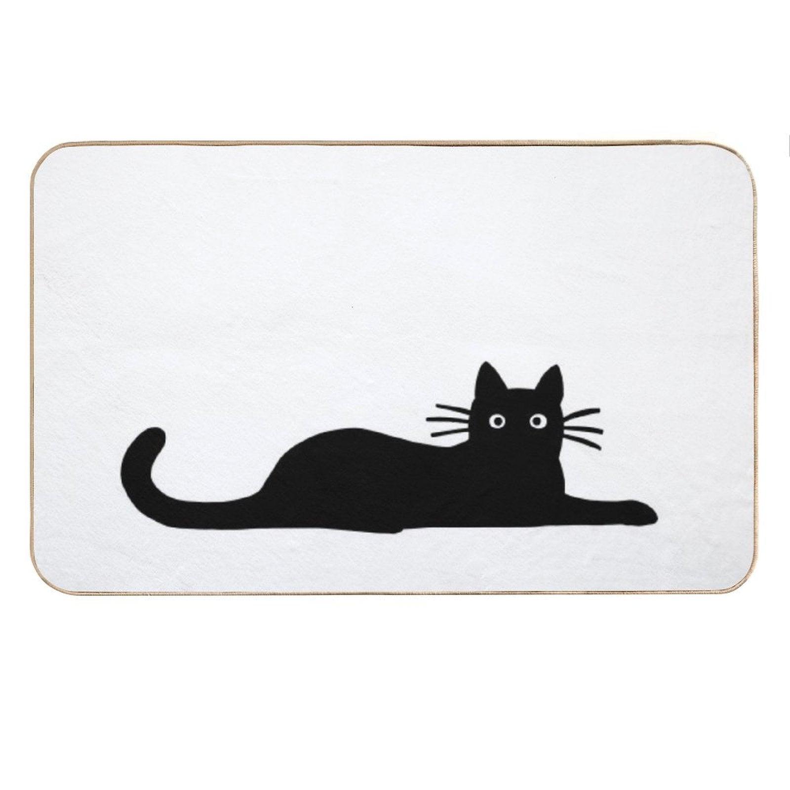 Black Cat Bath Mat