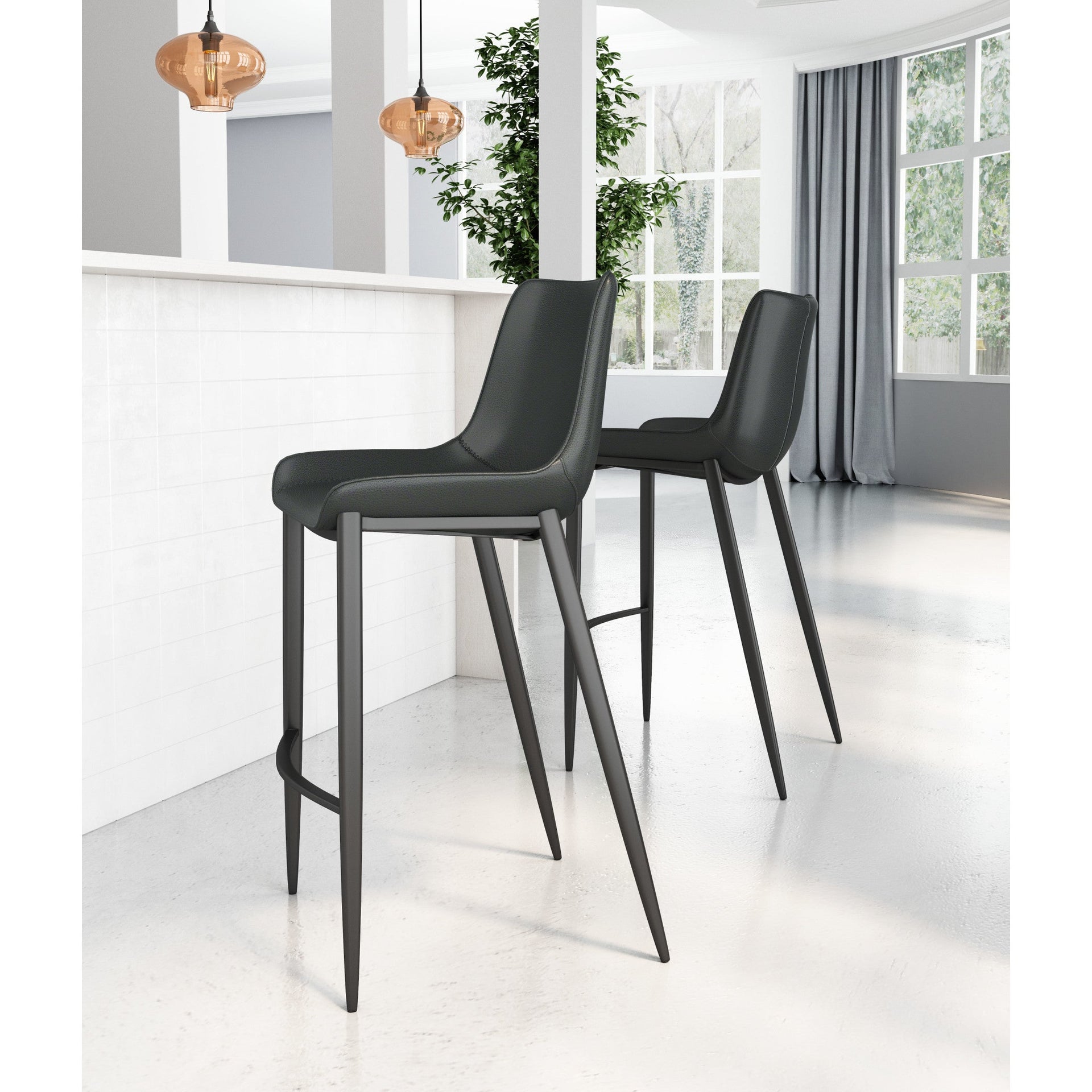 Magnus Barstool (Set of 2) Black