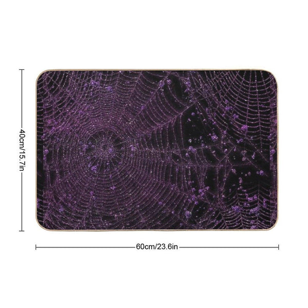 Cobwebs Pattern Purple Cobweb Bath Mat