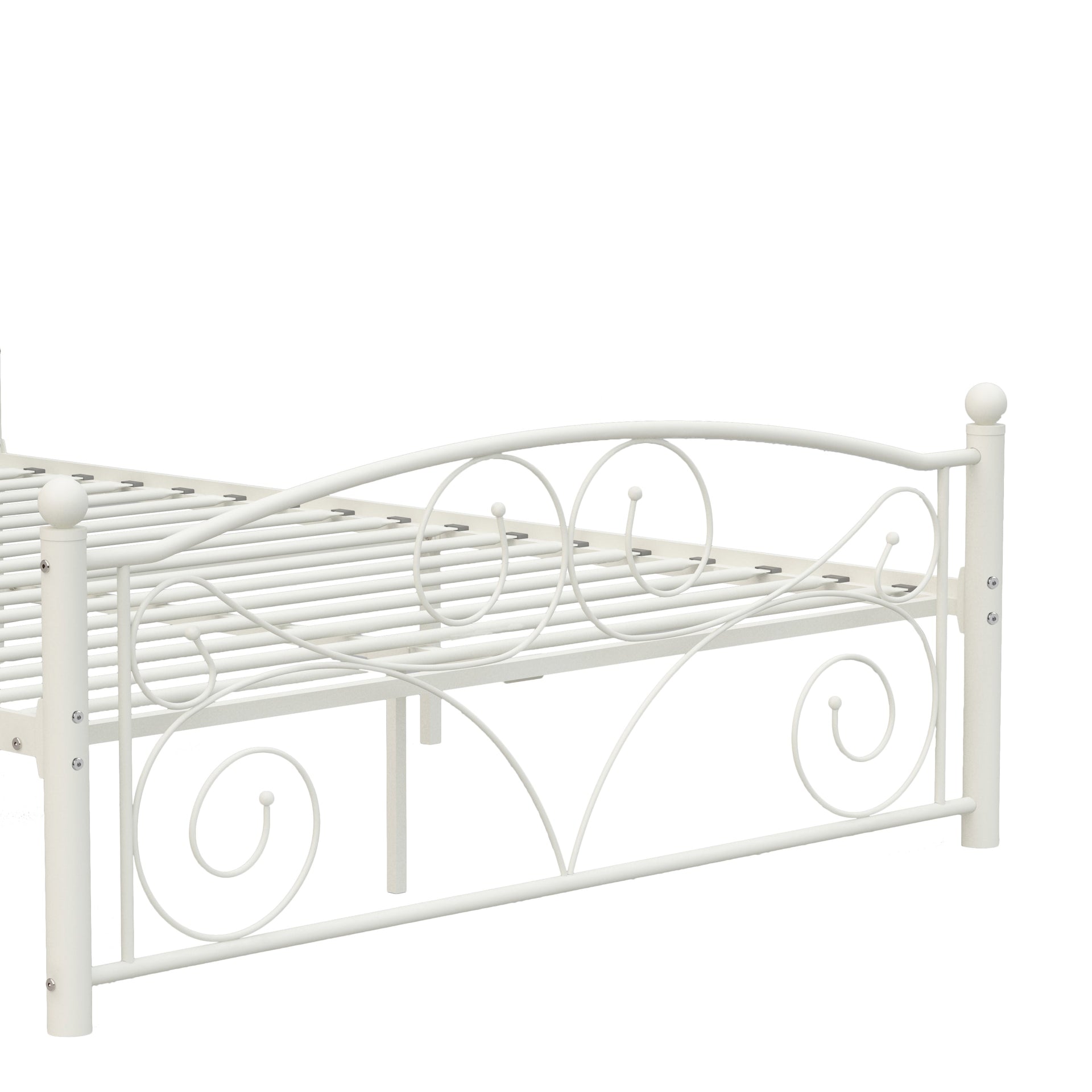 Unique Flower Sturdy Metal Bed Frame with Headboard and Footboard