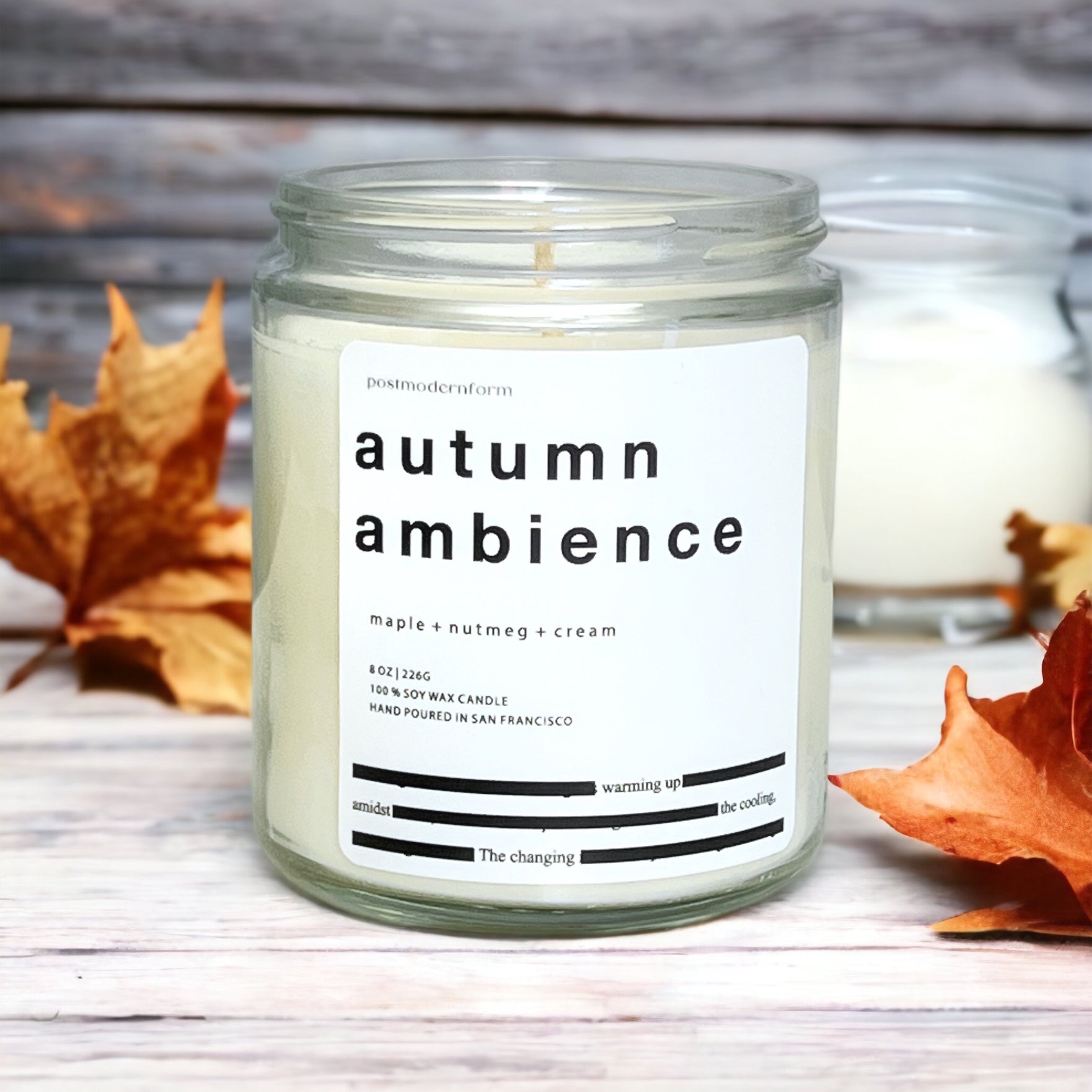 autumn ambience / maple + nutmeg + cream candle