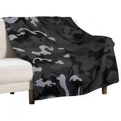 Camo Style - Black Camouflage Mixed Pattern Premium Throw Blanket