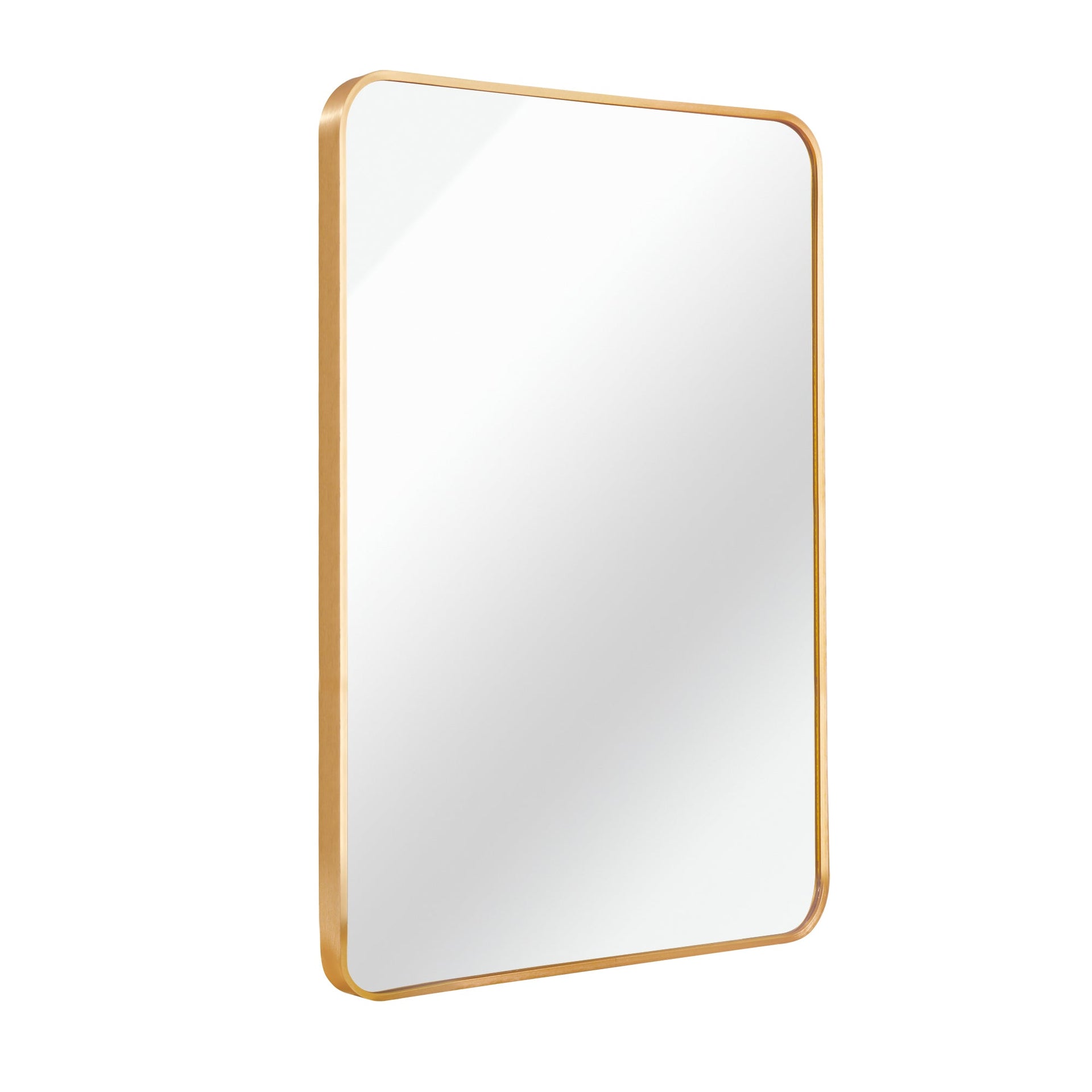 22x30 Inch Gold Metal Framed Rectangular Bathrrom Mirror for Wall. Vtng Furniture