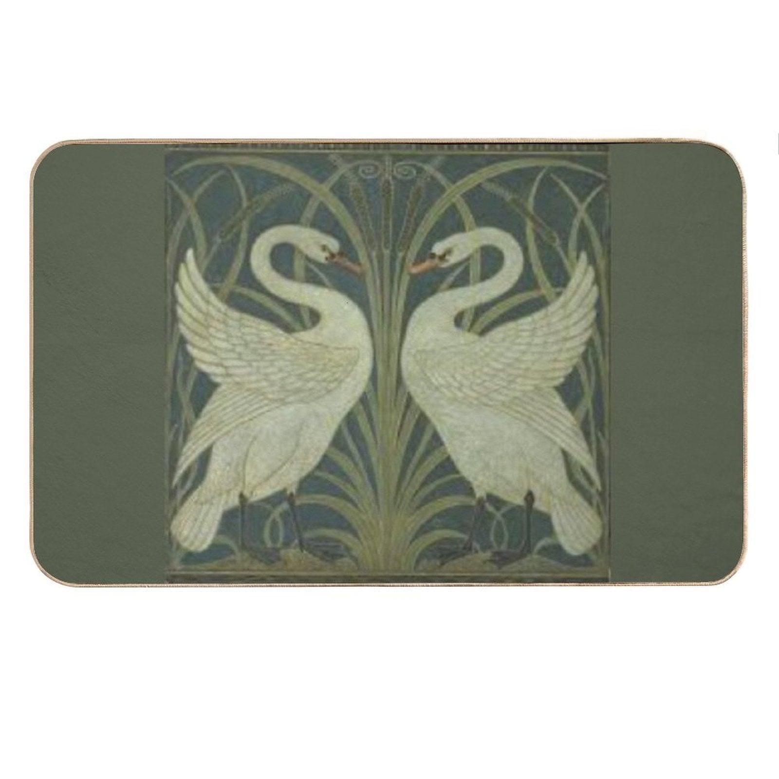 Art Deco Swans Bath Mat