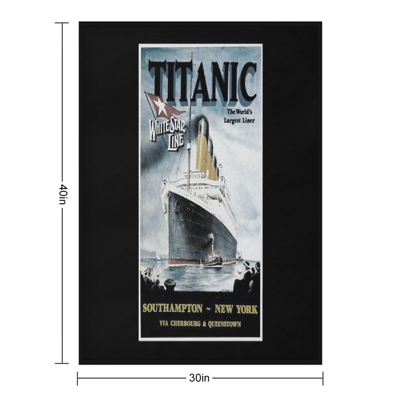 Titanic - Vintage Poster Eco-conscious Throw Blanket