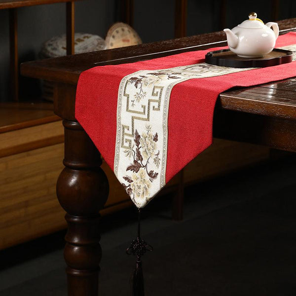 Chinese Style Zen Fabric Long Table Runner