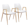 Desi Dining Chair (Set of 2) White & Gold