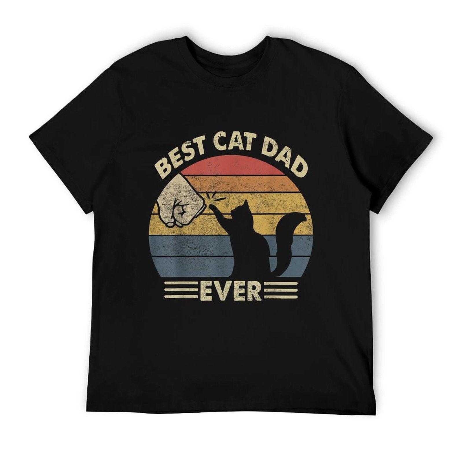 Cat-Shirt Men Best Cat Dad Ever Funny Dad T-Shirt