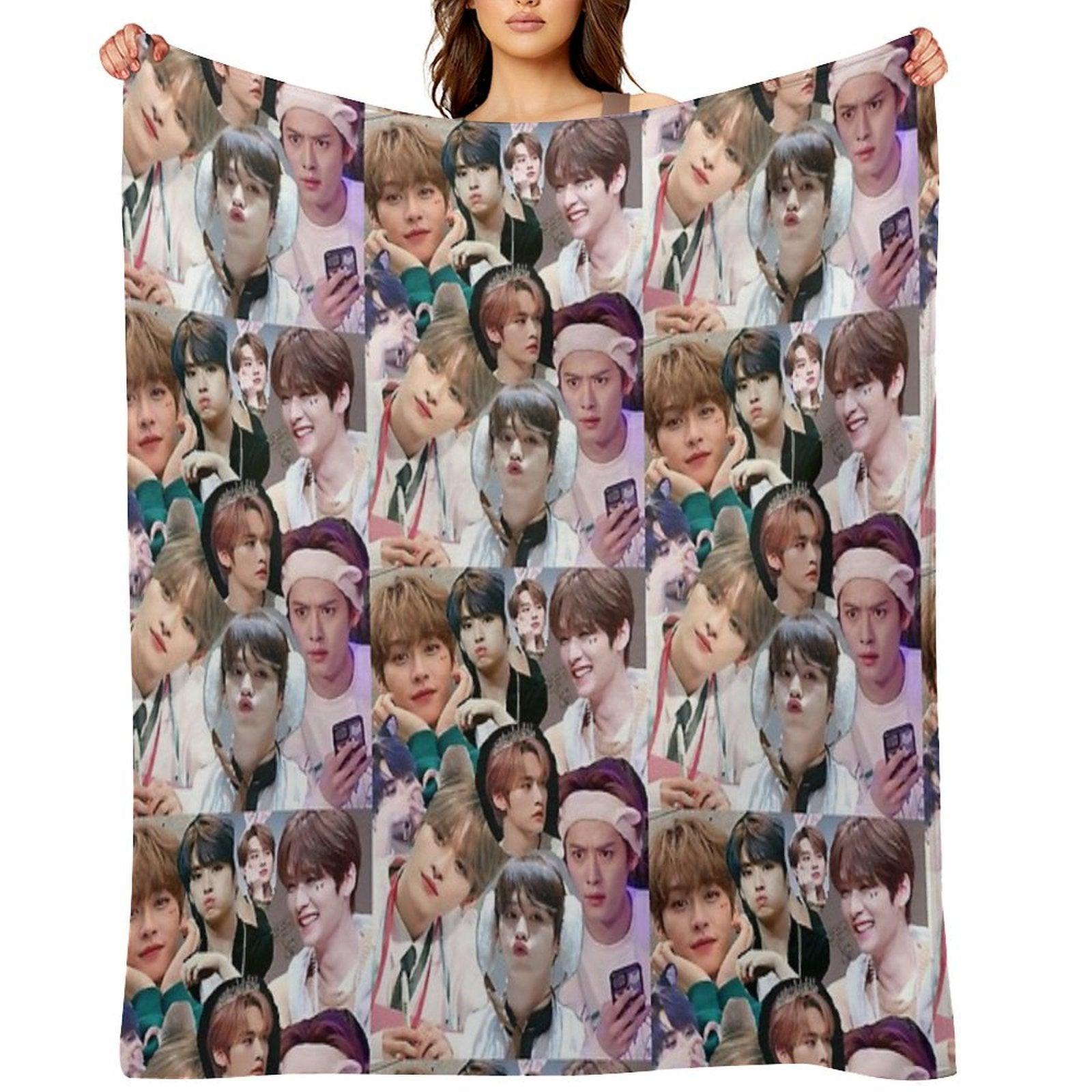 Lee Know Collage Throw Blanket