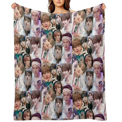 Lee Know Collage Throw Blanket