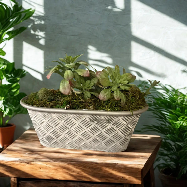 Oval Basketweave Planters