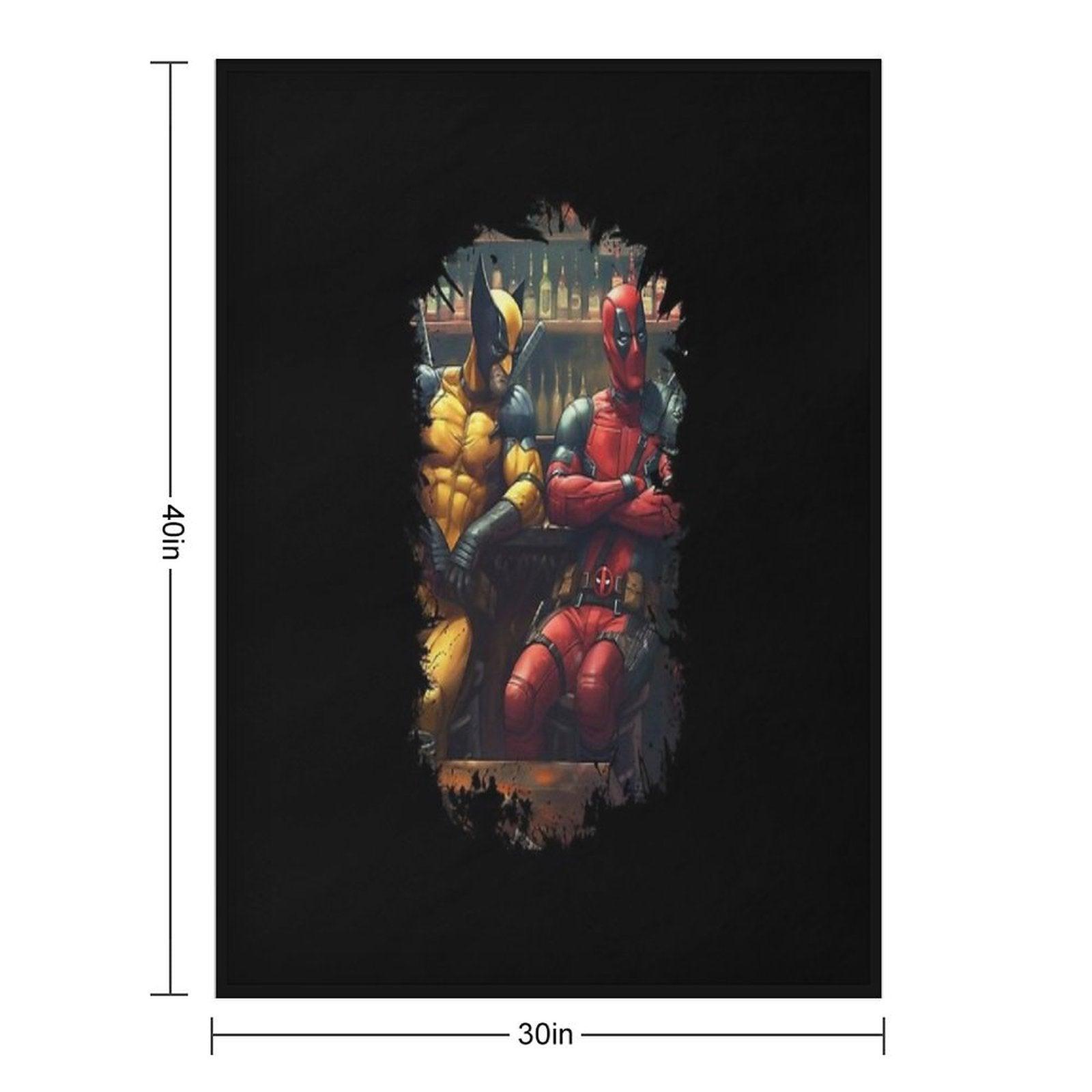 Two Superheroes Drinking in A Bar Throw Blanket
