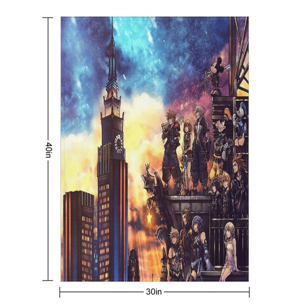 Kingdom Hearts Town Throw Blanket