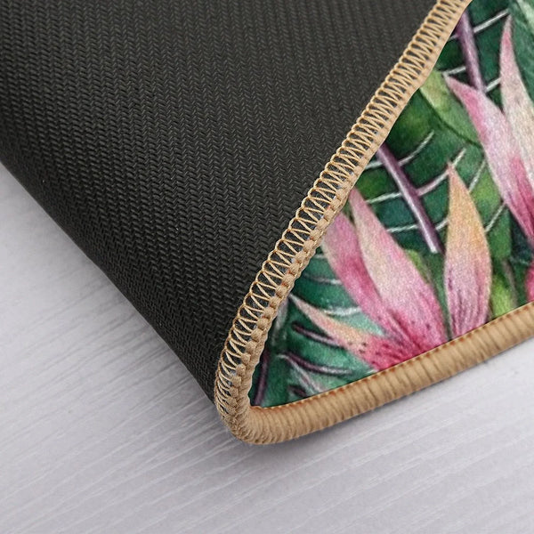 Tropical Banana Leaf Print Bath Mat