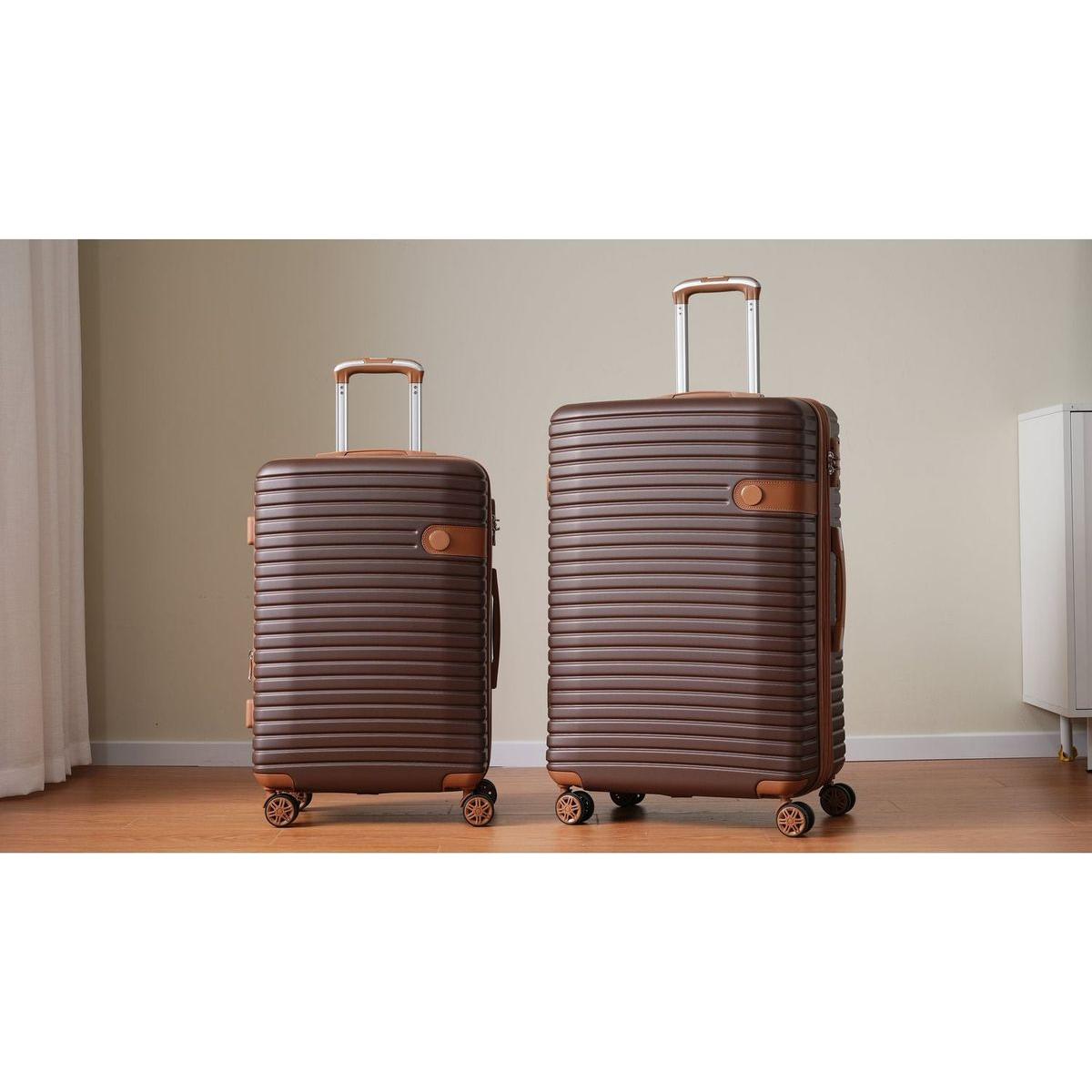 4 Piece Luggage Set Suitcase Set, ABS Hard Shell Lightweight Expandable Travel Luggage with 4 Packing Cubes, TSA Lock, Spinner Wheels for Men Women(16/20/24/28)